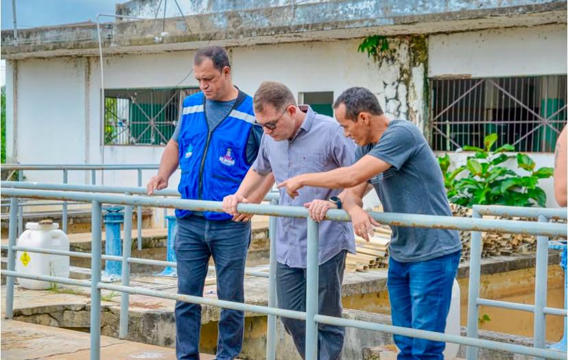 Prefeito em exercício de Rio Branco, Alysson Bestene, visita ETA I e anuncia obras de melhorias